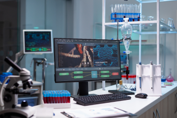 Lab with computer screens
