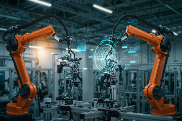 Robotic arms used in manufacturing